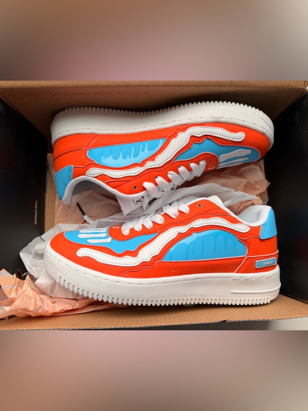 Brand X Watson Orange & Blue Low-Top Sneakers